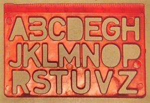 Gabarit de lettres.
