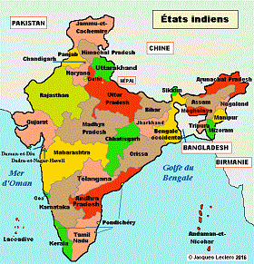 Etats de l'Inde.