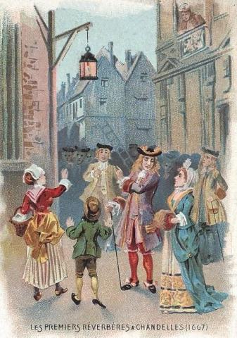 Premiers réverbères à chandeoles.